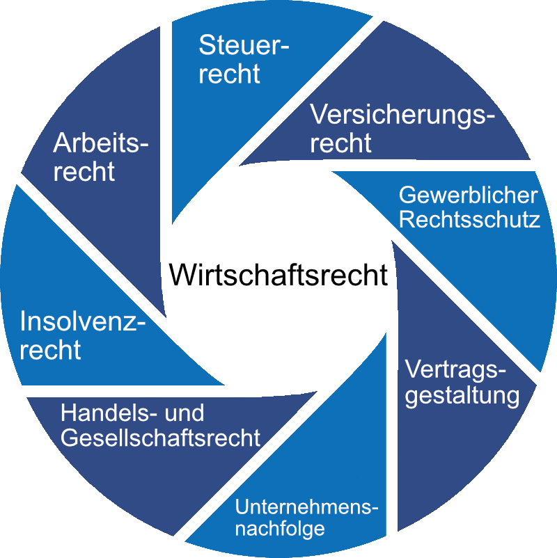 Wirtschaftsrecht Kreisgrafik